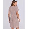 imageANRABESS Womens Casual Summer Ribbed Knit Tunic Tshirt Mini Dresses 2025 Trendy Crewneck Short Sleeve Beach Loose Shift DressDark Khaki