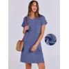 imageANRABESS Womens Casual Summer Ribbed Knit Tunic Tshirt Mini Dresses 2025 Trendy Crewneck Short Sleeve Beach Loose Shift DressDrak Blue