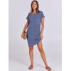 imageANRABESS Womens Casual Summer Ribbed Knit Tunic Tshirt Mini Dresses 2025 Trendy Crewneck Short Sleeve Beach Loose Shift DressDrak Blue