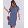 imageANRABESS Womens Casual Summer Ribbed Knit Tunic Tshirt Mini Dresses 2025 Trendy Crewneck Short Sleeve Beach Loose Shift DressDrak Blue