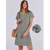 imageANRABESS Womens Casual Summer Ribbed Knit Tunic Tshirt Mini Dresses 2025 Trendy Crewneck Short Sleeve Beach Loose Shift DressGray Green