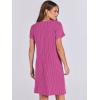 imageANRABESS Womens Casual Summer Ribbed Knit Tunic Tshirt Mini Dresses 2025 Trendy Crewneck Short Sleeve Beach Loose Shift DressHot Pink