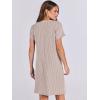imageANRABESS Womens Casual Summer Ribbed Knit Tunic Tshirt Mini Dresses 2025 Trendy Crewneck Short Sleeve Beach Loose Shift DressKhaki