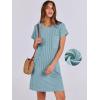imageANRABESS Womens Casual Summer Ribbed Knit Tunic Tshirt Mini Dresses 2025 Trendy Crewneck Short Sleeve Beach Loose Shift DressLight Blue