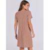 imageANRABESS Womens Casual Summer Ribbed Knit Tunic Tshirt Mini Dresses 2025 Trendy Crewneck Short Sleeve Beach Loose Shift DressLight Brown