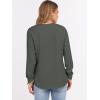 imageANRABESS Womens Long Sleeve Waffle Knit Shirts Dressy Casual Loose Button Up V Neck Henley Tops 2025 Fall Basic Tee BlouseArmy Green