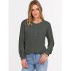 imageANRABESS Womens Long Sleeve Waffle Knit Shirts Dressy Casual Loose Button Up V Neck Henley Tops 2025 Fall Basic Tee BlouseArmy Green