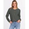 imageANRABESS Womens Long Sleeve Waffle Knit Shirts Dressy Casual Loose Button Up V Neck Henley Tops 2025 Fall Basic Tee BlouseArmy Green