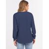 imageANRABESS Womens Long Sleeve Waffle Knit Shirts Dressy Casual Loose Button Up V Neck Henley Tops 2025 Fall Basic Tee BlouseNavy Blue
