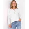 imageANRABESS Womens Long Sleeve Waffle Knit Shirts Dressy Casual Loose Button Up V Neck Henley Tops 2025 Fall Basic Tee BlouseWhite