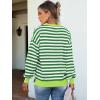 imageANRABESS Womens Oversized Striped Sweaters Long Sleeve Crewneck Casual Side Slit Pullover Shirts 2025 Fall Trendy TopsGreen White