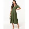 imageANRABESS Womens Summer Casual Short Sleeve T Shirts Maxi Dress Flowy V Neck Tiered Beach Vacation Sundress 2025 OutfitsArmy Green