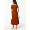 imageANRABESS Womens Summer Casual Short Sleeve T Shirts Maxi Dress Flowy V Neck Tiered Beach Vacation Sundress 2025 OutfitsBrick Red