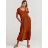 imageANRABESS Womens Summer Casual Short Sleeve T Shirts Maxi Dress Flowy V Neck Tiered Beach Vacation Sundress 2025 OutfitsBrick Red