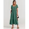 imageANRABESS Womens Summer Casual Short Sleeve T Shirts Maxi Dress Flowy V Neck Tiered Beach Vacation Sundress 2025 OutfitsGreen