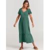 imageANRABESS Womens Summer Casual Short Sleeve T Shirts Maxi Dress Flowy V Neck Tiered Beach Vacation Sundress 2025 OutfitsGreen