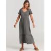 imageANRABESS Womens Summer Casual Short Sleeve T Shirts Maxi Dress Flowy V Neck Tiered Beach Vacation Sundress 2025 OutfitsGrey