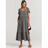 imageANRABESS Womens Summer Casual Short Sleeve T Shirts Maxi Dress Flowy V Neck Tiered Beach Vacation Sundress 2025 OutfitsGrey