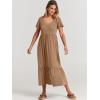 imageANRABESS Womens Summer Casual Short Sleeve T Shirts Maxi Dress Flowy V Neck Tiered Beach Vacation Sundress 2025 OutfitsLight Brown