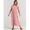 imageANRABESS Womens Summer Casual Short Sleeve T Shirts Maxi Dress Flowy V Neck Tiered Beach Vacation Sundress 2025 OutfitsLight Pink