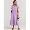 imageANRABESS Womens Summer Casual Short Sleeve T Shirts Maxi Dress Flowy V Neck Tiered Beach Vacation Sundress 2025 OutfitsLight Purple