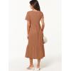 imageANRABESS Womens Summer Casual Short Sleeve T Shirts Maxi Dress Flowy V Neck Tiered Beach Vacation Sundress 2025 OutfitsLight Rust