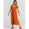 imageANRABESS Womens Summer Casual Short Sleeve T Shirts Maxi Dress Flowy V Neck Tiered Beach Vacation Sundress 2025 OutfitsOrange