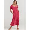 imageANRABESS Womens Summer Casual Short Sleeve T Shirts Maxi Dress Flowy V Neck Tiered Beach Vacation Sundress 2025 OutfitsPeach