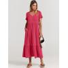 imageANRABESS Womens Summer Casual Short Sleeve T Shirts Maxi Dress Flowy V Neck Tiered Beach Vacation Sundress 2025 OutfitsPeach