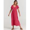 imageANRABESS Womens Summer Casual Short Sleeve T Shirts Maxi Dress Flowy V Neck Tiered Beach Vacation Sundress 2025 OutfitsPeach