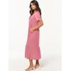 imageANRABESS Womens Summer Casual Short Sleeve T Shirts Maxi Dress Flowy V Neck Tiered Beach Vacation Sundress 2025 OutfitsPink