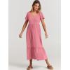 imageANRABESS Womens Summer Casual Short Sleeve T Shirts Maxi Dress Flowy V Neck Tiered Beach Vacation Sundress 2025 OutfitsPink