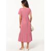 imageANRABESS Womens Summer Casual Short Sleeve T Shirts Maxi Dress Flowy V Neck Tiered Beach Vacation Sundress 2025 OutfitsPink