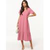 imageANRABESS Womens Summer Casual Short Sleeve T Shirts Maxi Dress Flowy V Neck Tiered Beach Vacation Sundress 2025 OutfitsPink