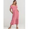 imageANRABESS Womens Summer Casual Short Sleeve T Shirts Maxi Dress Flowy V Neck Tiered Beach Vacation Sundress 2025 OutfitsPink