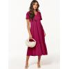 imageANRABESS Womens Summer Casual Short Sleeve T Shirts Maxi Dress Flowy V Neck Tiered Beach Vacation Sundress 2025 OutfitsRose Hot Pink