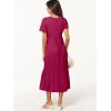 imageANRABESS Womens Summer Casual Short Sleeve T Shirts Maxi Dress Flowy V Neck Tiered Beach Vacation Sundress 2025 OutfitsRose Hot Pink