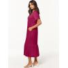 imageANRABESS Womens Summer Casual Short Sleeve T Shirts Maxi Dress Flowy V Neck Tiered Beach Vacation Sundress 2025 OutfitsRose Hot Pink