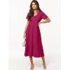 imageANRABESS Womens Summer Casual Short Sleeve T Shirts Maxi Dress Flowy V Neck Tiered Beach Vacation Sundress 2025 OutfitsRose Hot Pink