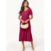 imageANRABESS Womens Summer Casual Short Sleeve T Shirts Maxi Dress Flowy V Neck Tiered Beach Vacation Sundress 2025 OutfitsRose Hot Pink