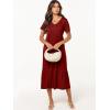 imageANRABESS Womens Summer Casual Short Sleeve T Shirts Maxi Dress Flowy V Neck Tiered Beach Vacation Sundress 2025 OutfitsWine Red Burgundy