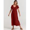 imageANRABESS Womens Summer Casual Short Sleeve T Shirts Maxi Dress Flowy V Neck Tiered Beach Vacation Sundress 2025 OutfitsWine Red Burgundy