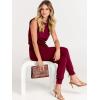 imageANRABESS Womens Summer Crewneck Sleeveless Casual Dressy Loose Stretchy Jumpsuits Rompers 2025 Trendy OutfitsWine Red