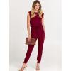 imageANRABESS Womens Summer Crewneck Sleeveless Casual Dressy Loose Stretchy Jumpsuits Rompers 2025 Trendy OutfitsWine Red