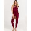 imageANRABESS Womens Summer Crewneck Sleeveless Casual Dressy Loose Stretchy Jumpsuits Rompers 2025 Trendy OutfitsWine Red