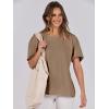 imageANRABESS Womens Tops Oversized T Shirts Loose Fit Short Sleeve Crewneck Summer Casual 2025 Trendy Boxy Tee BlouseBrown