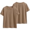 imageANRABESS Womens Tops Oversized T Shirts Loose Fit Short Sleeve Crewneck Summer Casual 2025 Trendy Boxy Tee BlouseBrown