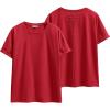imageANRABESS Womens Tops Oversized T Shirts Loose Fit Short Sleeve Crewneck Summer Casual 2025 Trendy Boxy Tee BlouseRed