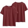 imageANRABESS Womens Tops Oversized T Shirts Loose Fit Short Sleeve Crewneck Summer Casual 2025 Trendy Boxy Tee BlouseWine Red