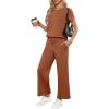 imageANRABESS Women 2 Piece Lounge Sets Summer Travel Sweat Outfits Short Sleeve Wide Leg Casual Matching Tracksuits ClothesRust
